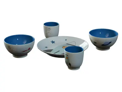 Bloomingville Mini Tableware Low-poly 3D model