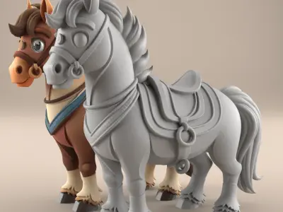 Charming Horse 3D Model STL for Home Decor 3D print model
