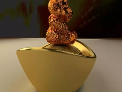 Chinese gold ingot 3D model 23