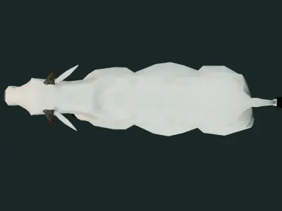 Low poly Indian Cow Rigged Model Low-poly 3D model