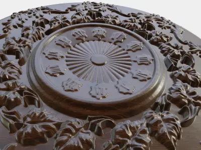 Wooden Clock Decor 3D print model 2