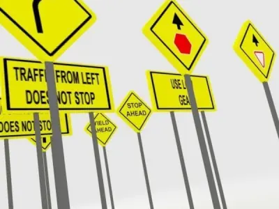 Street signs - Traffic signs 3D model