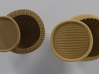 Wicker Basket 3D model 3D model