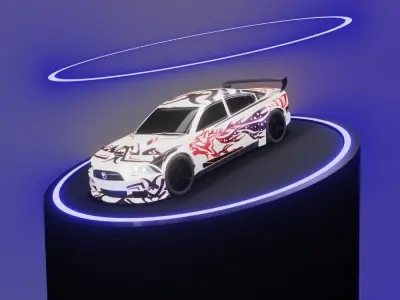Graffiti texture 36 car pack 3D model