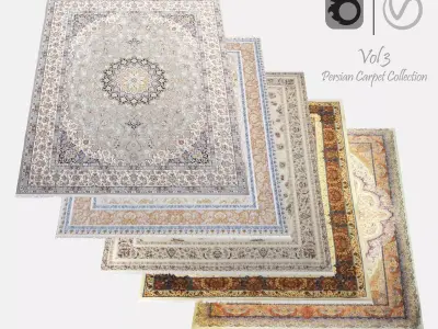 Persian Carpet Collection-vol3-4k texture Low-poly 3D model