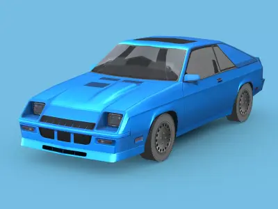 Dodge Charger L-body 1987 Low-poly 3D model