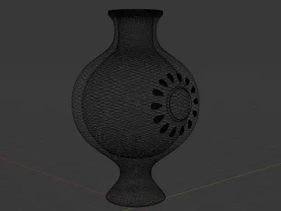 a jar whit a very beautiful design Free low-poly 3D model