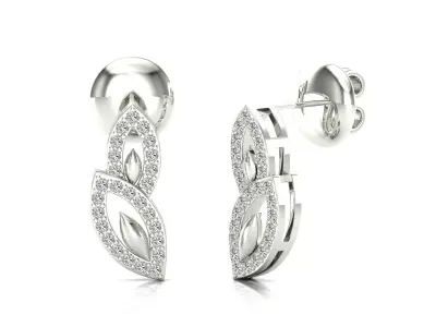 Earrings-2754 rose gold earring with diamonds 3D print model