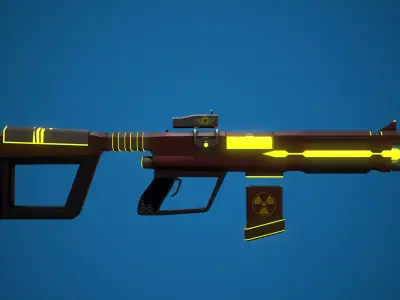 Sci-fi Rifle  Free low-poly 3D model