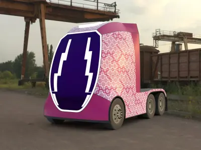 Future semitruck XIX PBR 3D model