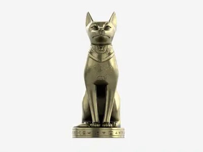 Egyptian Cat Statuette 3D model