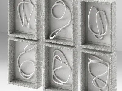 Wall art Fiona Loop Knot Tangle by Palecek rattan frame 3D model