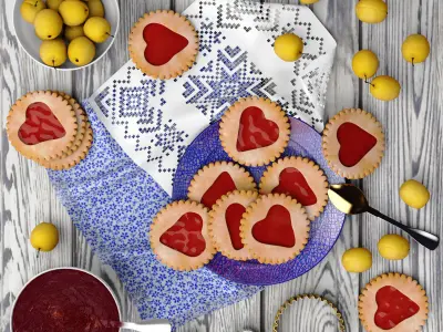 Cookies and Yellow Plums 3D model