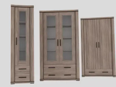 pack 2 cabinet and wardrobe 3D model