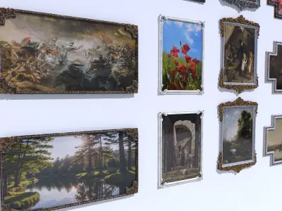 Marble Picture Frames Low-poly 3D model