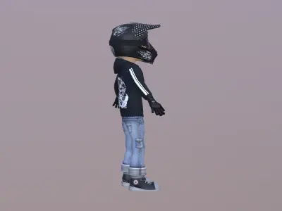 Bike Rider Boy  Low-poly 3D model