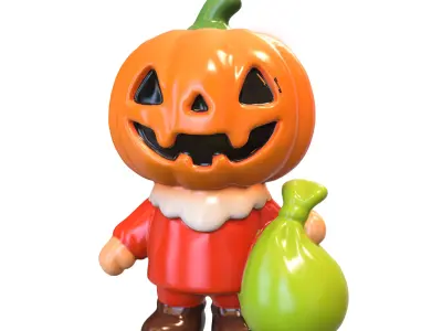 Pumpkin festive Low-poly 3D model