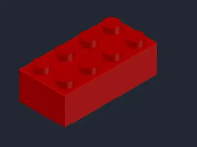 Lego brick 4x2 3D model