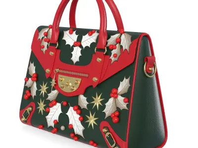 Christmas Fashion HandBag Low-poly 3D model