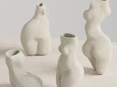 Female Body Vase Decor Set 24  3D model