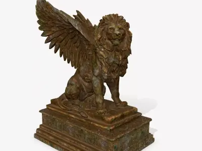 lion statue  Low-poly 3D model