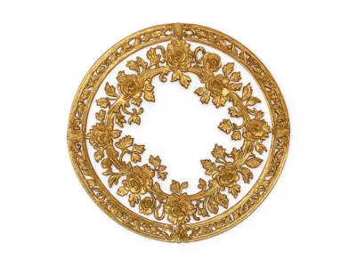 Classic circular carved decor ornament 16 3D print model