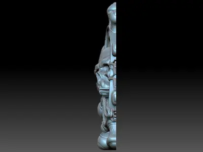 The steering wheel and the skull 3D print model