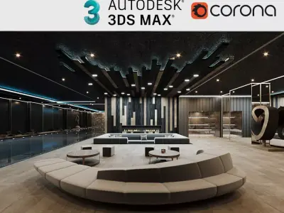 Corona - 3ds Max scene files - Residential Pool Interior 3D model