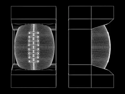 American Football Ball in Box 3D model
