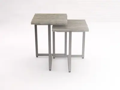SIDE TABLE---Square and tripod in T 3D model