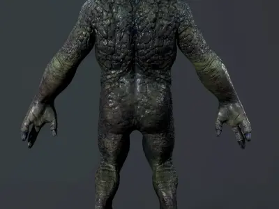 Monster-RIGGED creature with arms and legs Low-poly 3D model