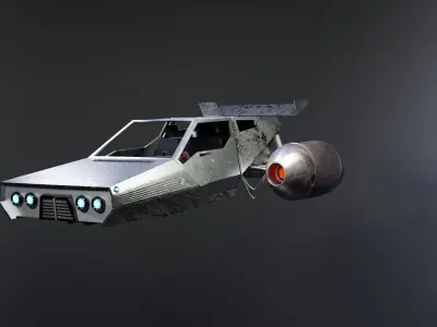 space car Low-poly 3D model