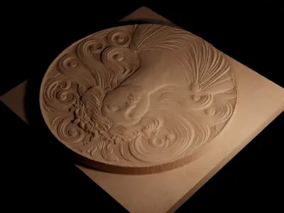 Nymph CNC 3d Print High Relief Sand Casting 3D print model