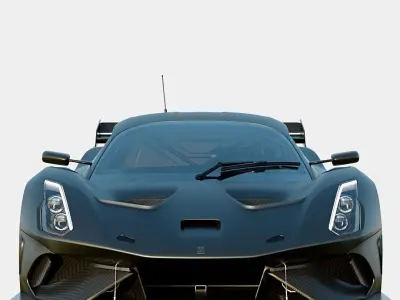 Brabham BT62 2018 Road Legal Version Low-poly 3D model
