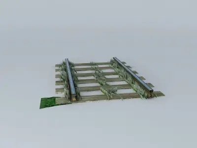 Eco Rail Real Grass Covered Track Old Steam Days Free 3D model