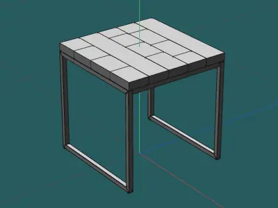 Square Coffee Table Free low-poly 3D model