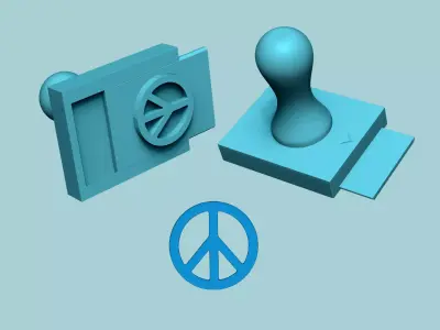 Stamp 26 - Peace - Fondant Decoration Maker Toy 3D print model