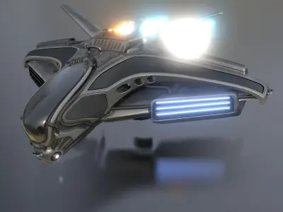 Intergalactic Spaceship Design in Blender Eevee Free low-poly 3D model