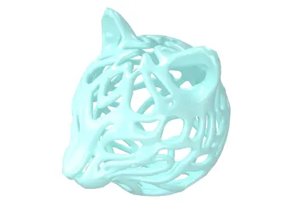 Abstract Cat Head Shape Decoration v1 002 Low-poly 3D model
