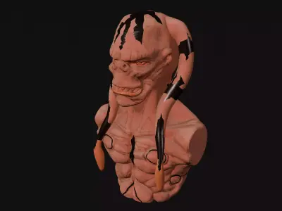 Cosmic God Butcher-Alien Creature Bust Fan Art 3D model