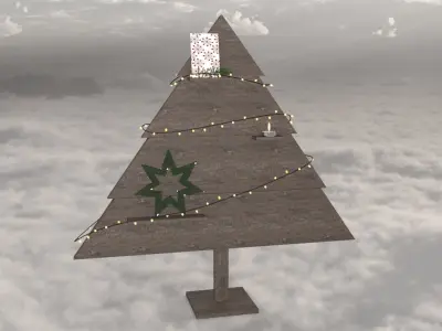 Tree wood christmas decor 3D model
