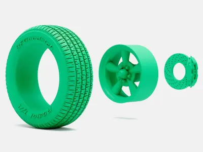 15x7 Pacer Supreme Wheel BFGoodrich Radial Tire 3D print model