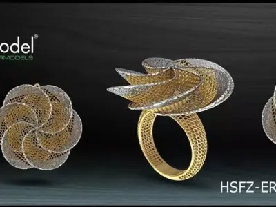 Electro-Fusion Fashion Ring 3D print model buy