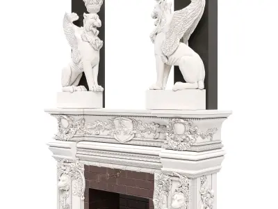 Classic medival fireplace 3D model