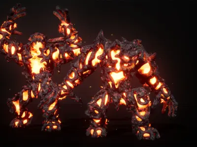 Hell Golem Slayer Low-poly game engine ready 3D model Low-poly 3D model