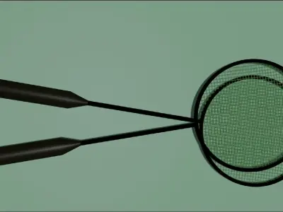 Racket badminton Free low-poly 3D model