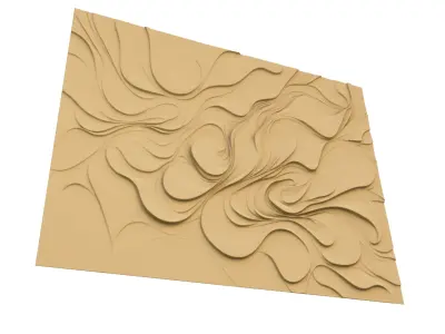 modern panel wall decor set wall relief mural CNC 126 3D model