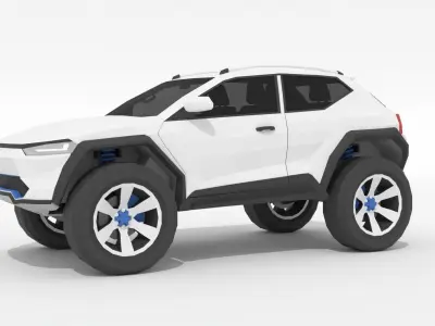 Generic low-poly SUV concept car Low-poly 3D model