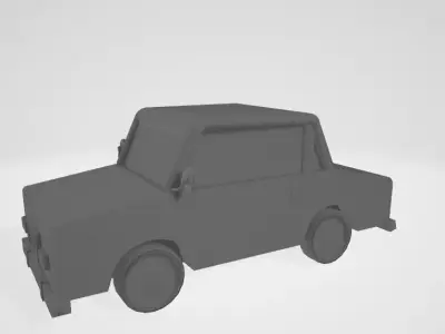 Cartoon car fully empty 3D model