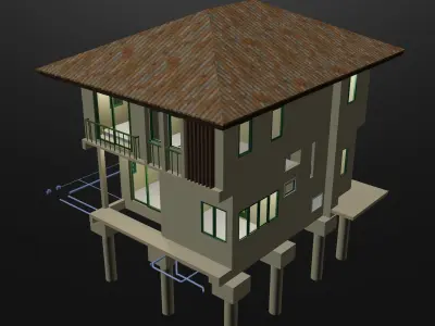 House under construction 3D model